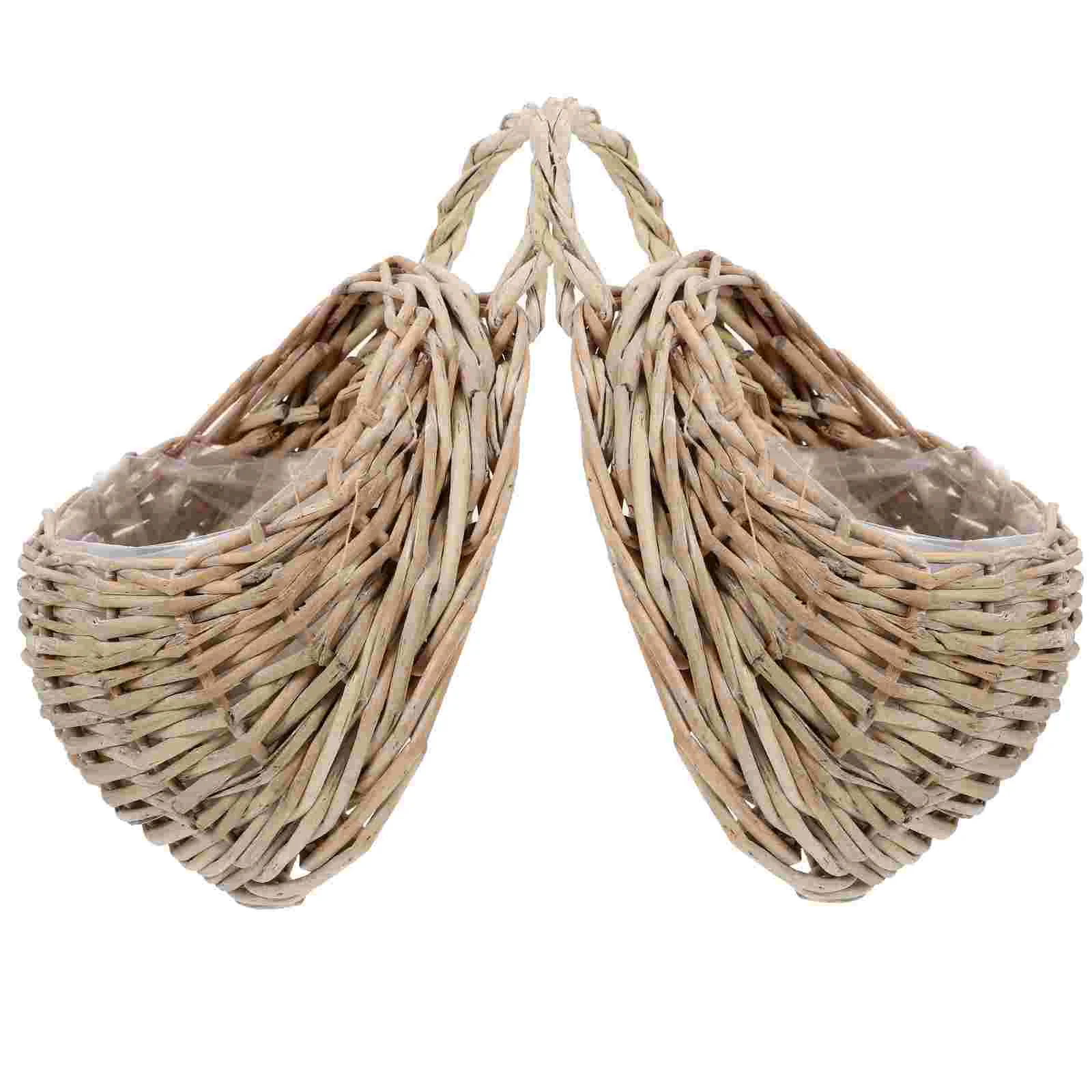 

Doitool Rattan Hanging Planters - Round Plant Baskets Bonsai Flowerpot - Woven Flower Pots Flower Holders Containers