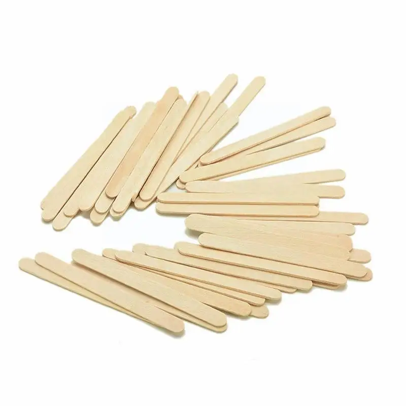 Disposable 50Pcs Wax Waxing Applicator Body Hair Removal Wooden Sticks  Spatula for Kitchen