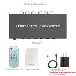 4 - in - 1 RCA to HDMI 1080P Converter with Remote Control (US Power)