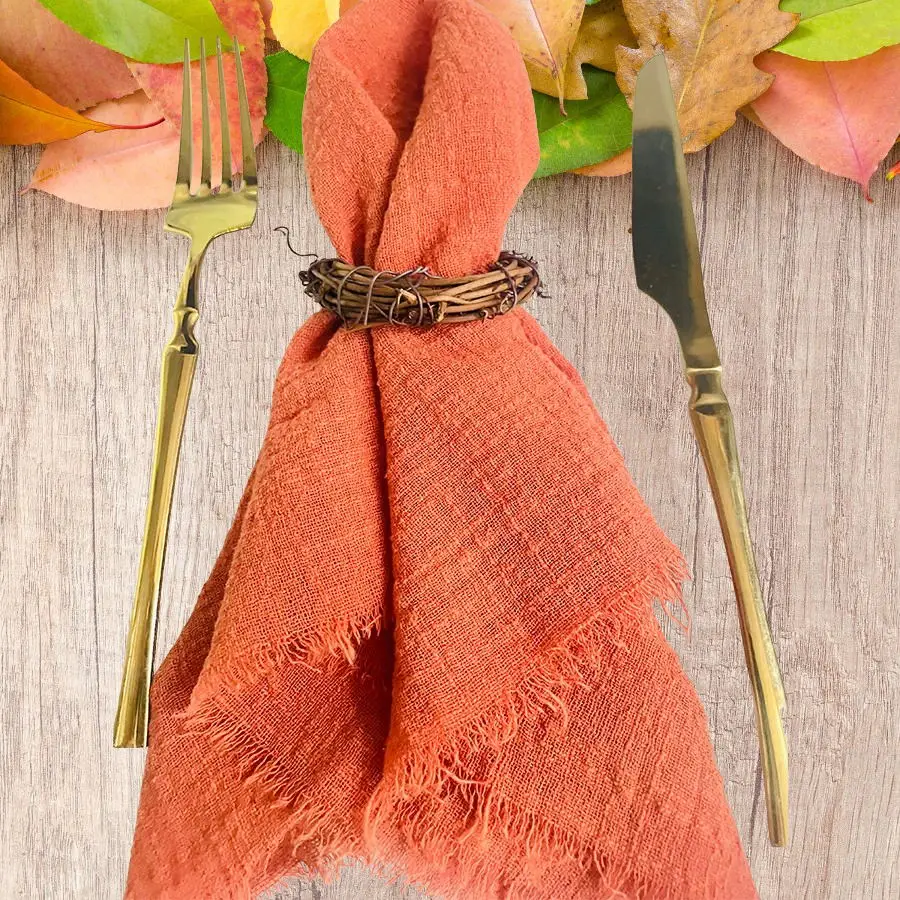 1Pcs 43cm Large Napkins Cotton Gauze Napkin Muslin Tea Towels Dinner Retro Cheesecloth Wedding Party Rustic Table Decoration