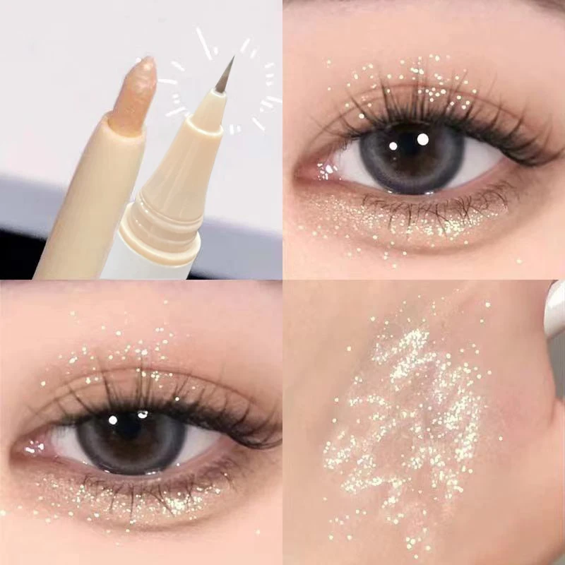 Double-headed Lying Silkworm Pen Matte Natural Eyeshadow Highlighter for Lower Eyelid Matte Pearlescent Fine Glitter matte eyeshadow