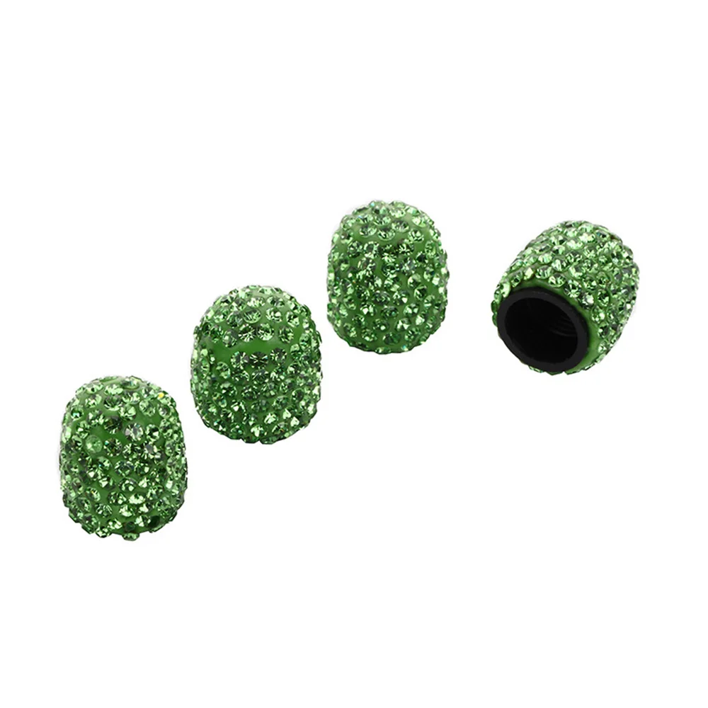 4PCS Auto Reifen Ventil Kappen Diamant Glänzende Staub-proof Rad Ventil Abdeckung Fahrzeug Bling Kristall Ventil Kappe Auto Styling zubehör – Detail 9