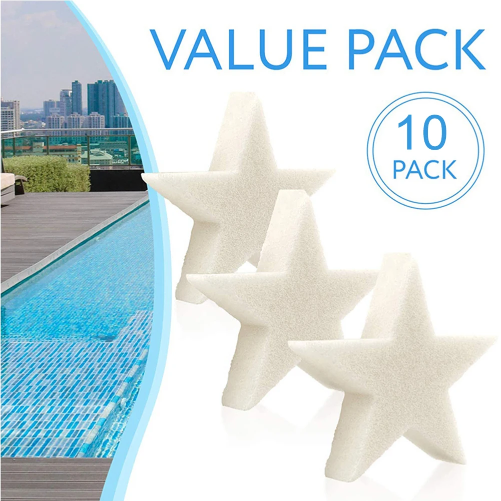 5/10pcs Floating Oil Absorb Sponge Multi-Functional Star Shaped Hot Tub Cleaning Sponge Practical Filters Maintenance Kit