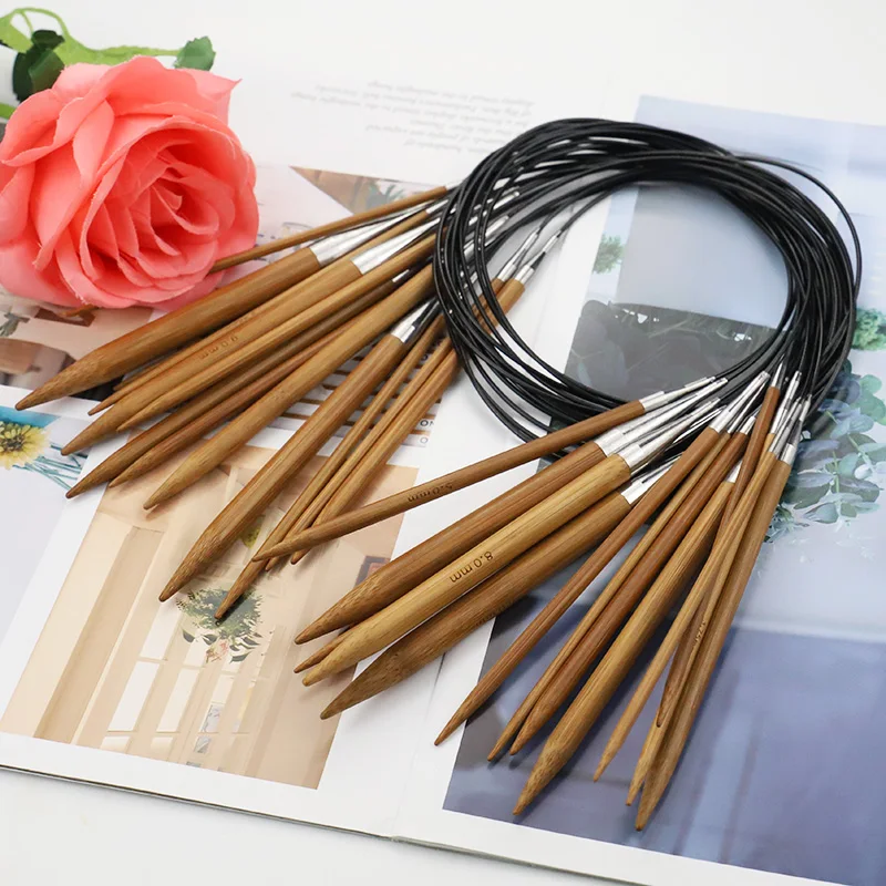 

13 Size Fixed Bamboo Circular Knitting Needles 2.75-10mm(Total 13 Pairs) Perfect for Knitting the Magic Loop Storage Bag Packing