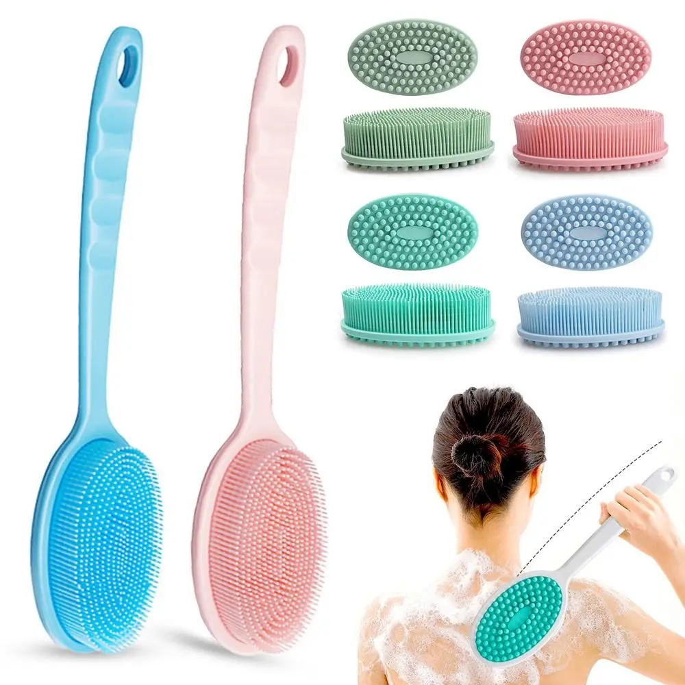 Silicone Double Sided Shower Body Brush Exfoliating Scrubber