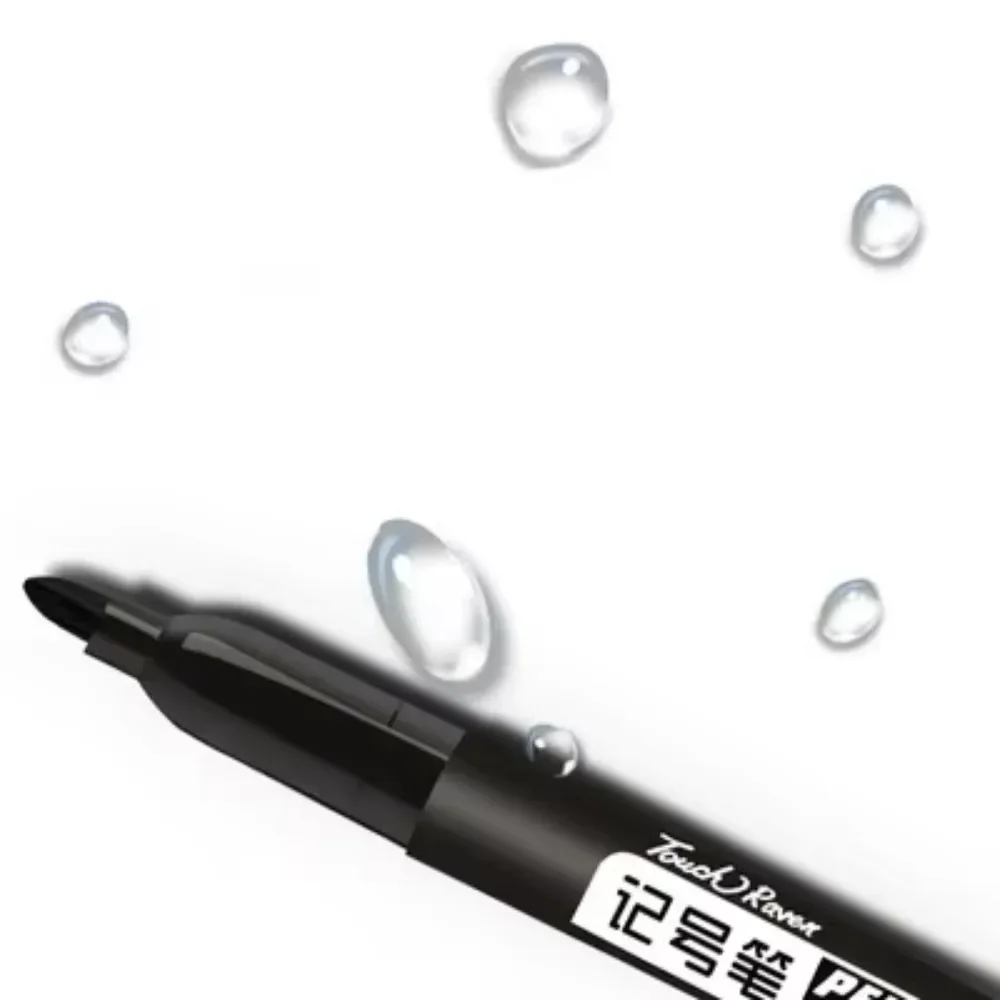 Permanent Marker Pen 9 Pcs/Set Fine Point Waterproof Ink Thin Nib Crude Nib Black Blue Red Ink 1.5mm Fine Color