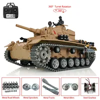 HENG LONG 1/16 7.0 Customized Panzer III H RTR RC Tank 3849 Metal Tracks Wheels Steel Sprocket Wheels BB Shooting Yellow TH17369 1