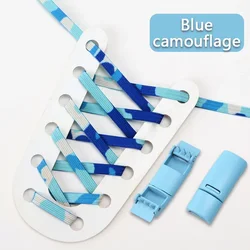 Vibrant Magnetic No - Tie Elastic Shoelaces - 100cm (Blue camouflage)