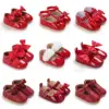 New Fashion Newborn Red Baby Shoes Non-slip Cloth Bottom Shoes For Girls Elegant And Noble Leisure Baby First Walking Shoes 1