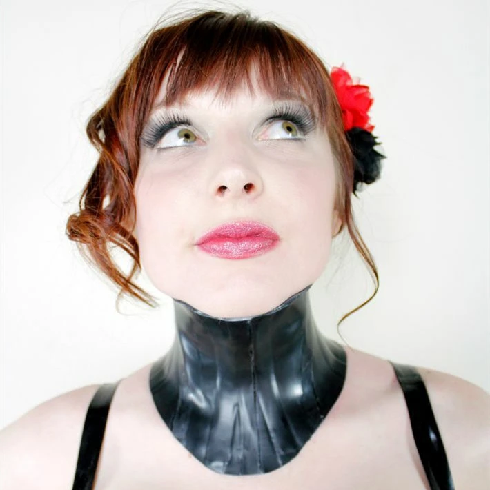 Unisex Black Thick Latex Collar Rubber Neck Corset Custom Hand Made