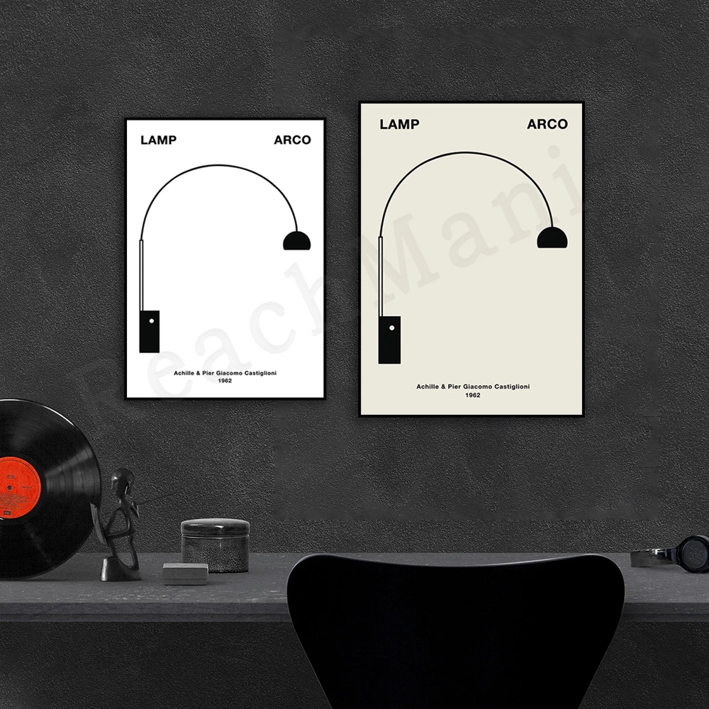 Poster Arco Di Tiglioni, Poster Lampada Arco, Design Medievale, Poster Sedia Vitra, De Stijl, Design Scandinavo