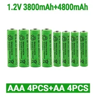 1.2V AA 4800mAh NI-MH Rechargeable Batteries+1.2 V AAA 3800 MAh Rechageable Battery NI-MH Battery 2
