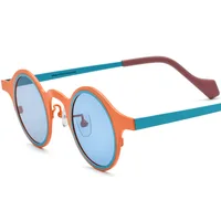 Lunettes de soleil rondes de luxe pour hommes et femmes, protection UV pure pour personnes âgées, lunettes de soleil de haute qualité, mode féminine, correspondance des couleurs, UV400 2