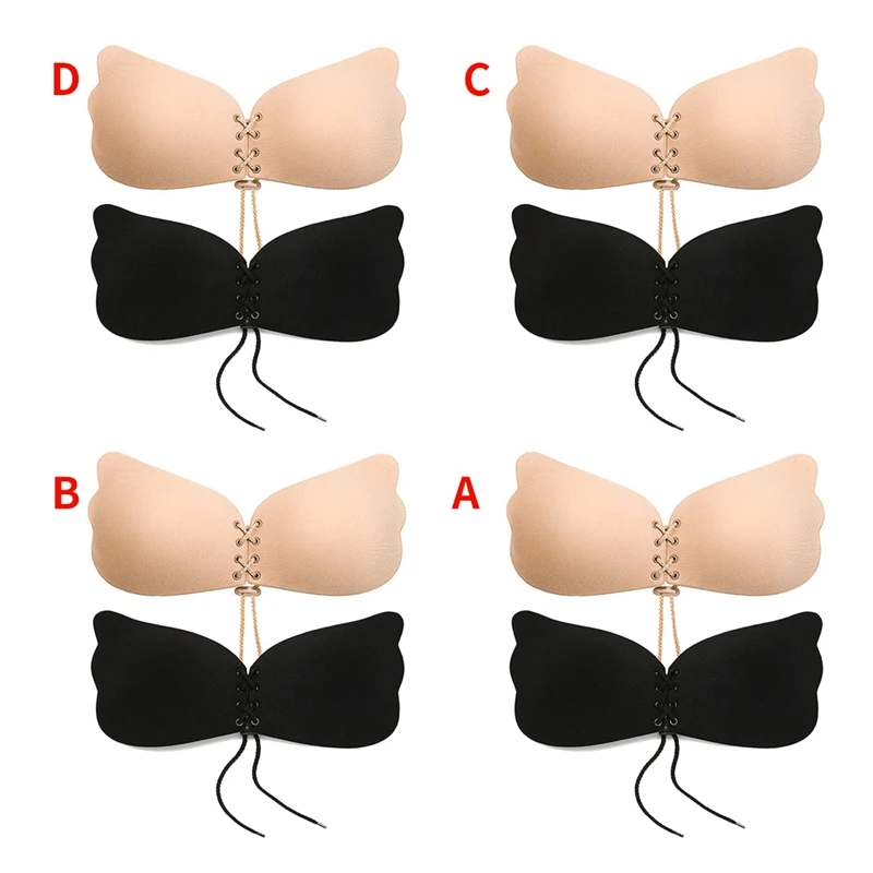 

Hot Kf-2Pcs Seamless Adhesive Stick Bra Strapless Push Up Bras Women Sexy Backless Lingerie Invisible Silicone Bralette