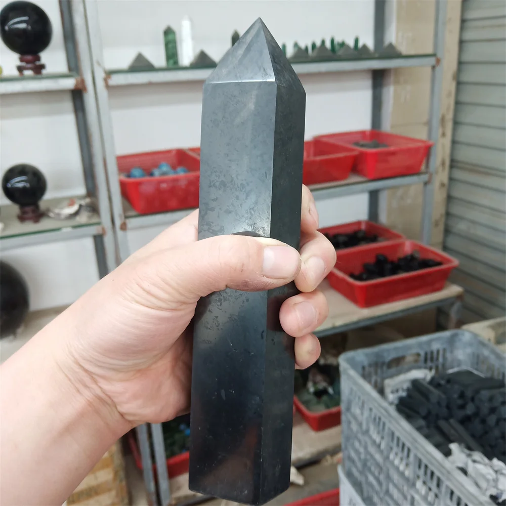 Shungite Natural Healing Tower Elite Radiation Protection Wiccan Home Fengshui Energy Healing Stones Shungite