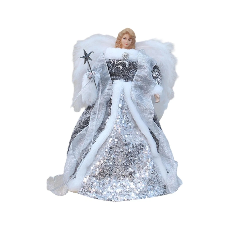 

Holiday Christmas Party Decors Ornament Home Trees Toppers Standing Angeled