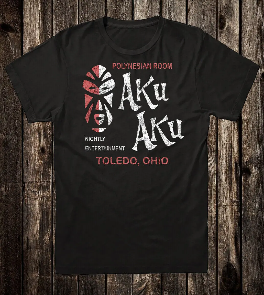 Tiki Tee T Shirt Retro Vtg Art Bar Rum Mug Restaurant Aku Aku Oh