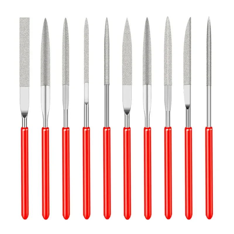 10Pcs Diamond Needle File Set 3x140mm Mini Needle File Kit For Stone Glass Metal Carving Craft Hand Tools Needle File Set 10Pcs Diamond Needle File Set 3x140mm Mini Needle File Kit For Stone Glass Metal Carving Craft Hand Tools Needle File Set