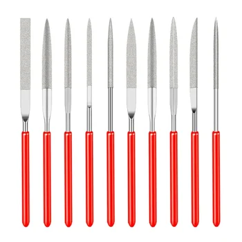 10Pcs Diamond Needle File Set 3x140mm Mini Needle File Kit For Stone Glass Metal Carving Craft Hand Tools Needle File Set