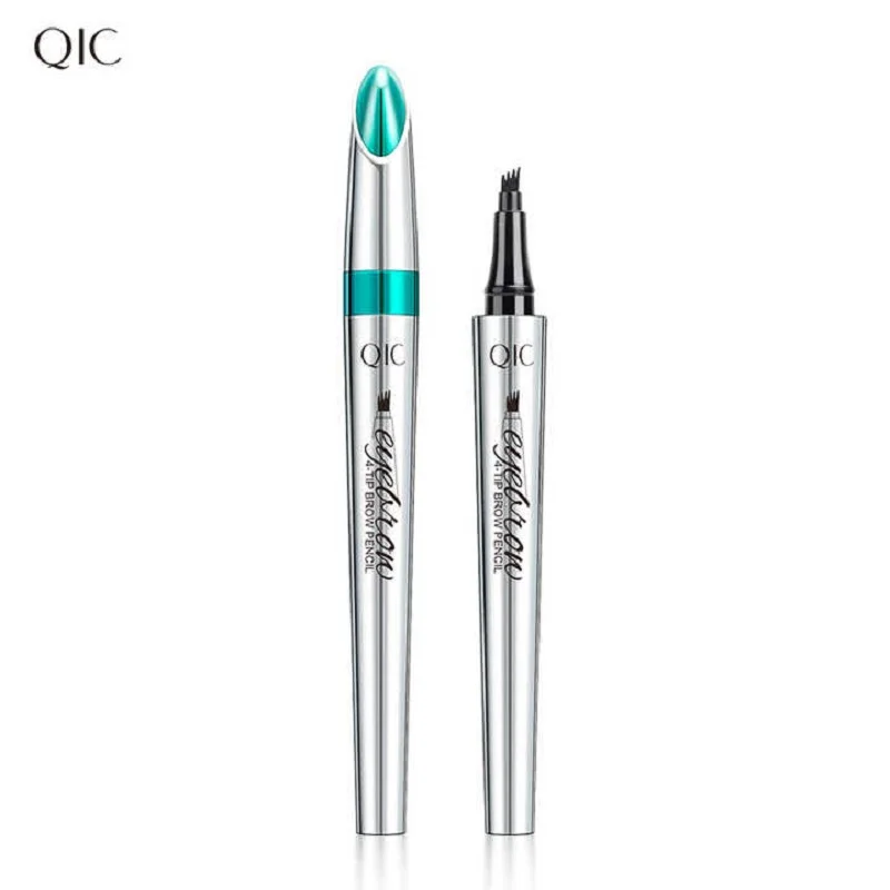 QIC Four-Claw Sketch Eyebrow Pencil Black Brown Gray Liquid Eye Brow Pencil Waterproof Long Lasting 3d Microblading Eyebrow Pen 6