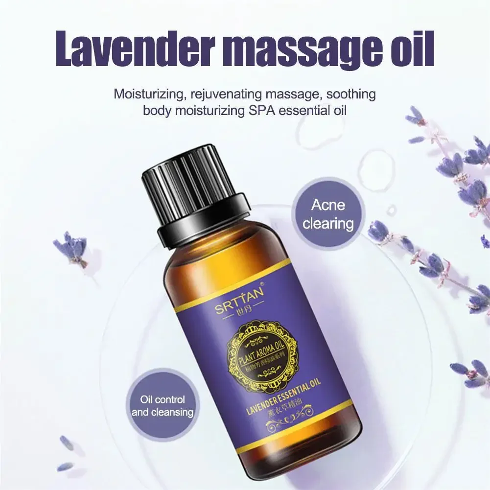 10/30mlProduct Lavender Pure Essential Oil Body Skin Care Pure Natural Plant Flowers Body Massage Spa Essential Oil 30ml