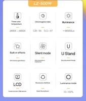 LATZZ 500W LED Video Light 2800k-6800k Photography Light APP Control Studio Photo Lamp Camera Light for Live Broadcast Video 2