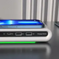 4 In 1 USB Type C Hub 15W Wireless Charger Multi-port QC3.0 Fast Charging LED Indicator For iPhone Huawei Xiaomi Samsung Headset - Image 2