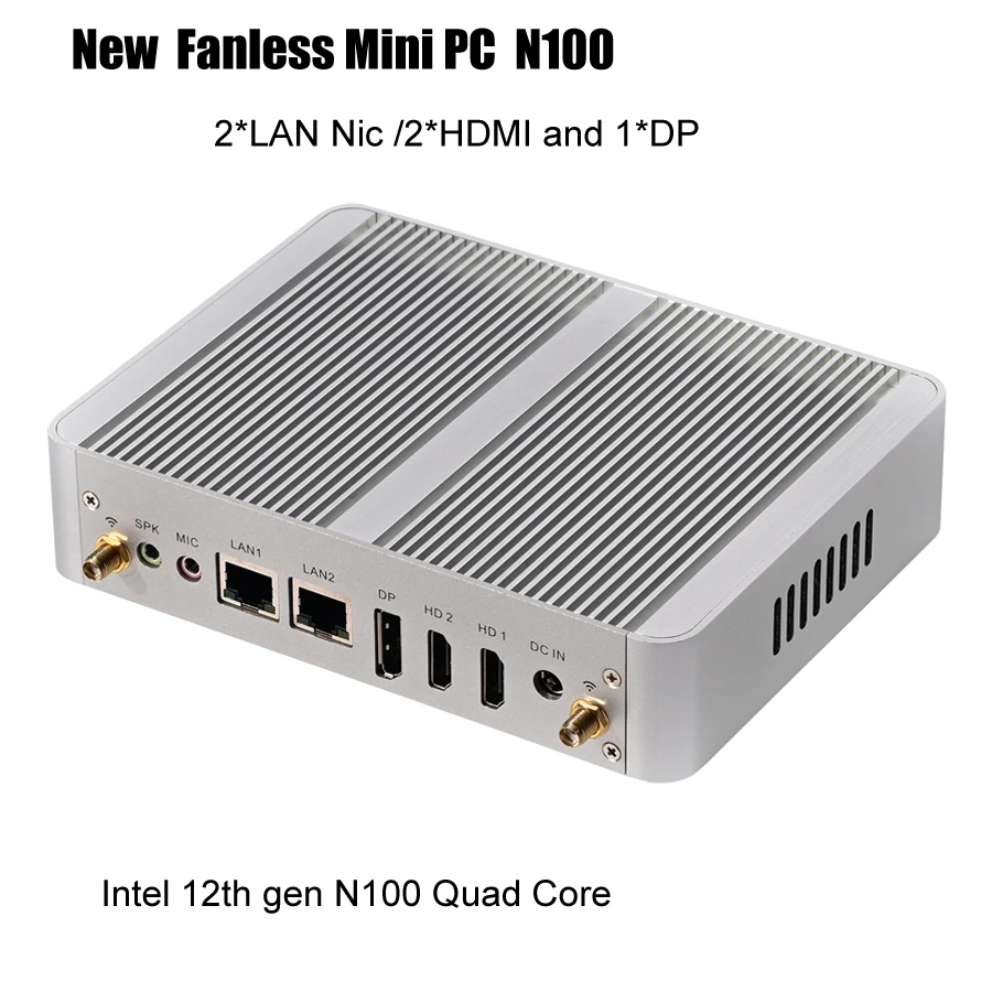 New N100 Palm Fanless Mini PC Intel Quad Core 12th gen CPU 3
