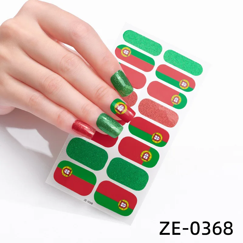 16Tips UK Spain Flag Nail Art Stickers  Foil Nail Art Decorations Sticker Decals Manicure Nails Stickers Accesorios 3