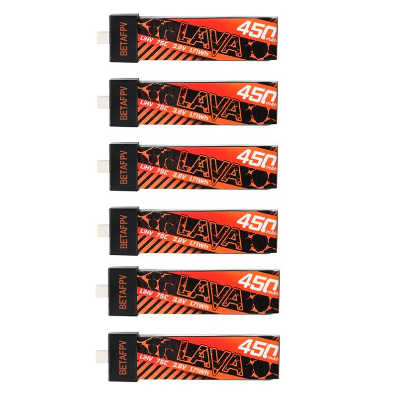 6PCS 450mAh 1S 75C