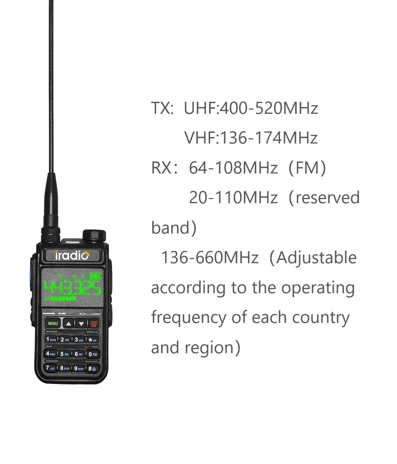 UV5118 Walkie Talkie, UV5118, Quadband, High Power, CB Radio, Vhf
