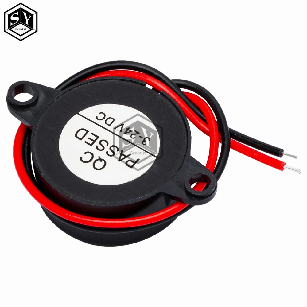 SFM-20B 높은 데시벨 활성 버저 경보 스피커 DC3-24V 연속 사운드 버저 2312 Arduino 용 압전 피에조 전자