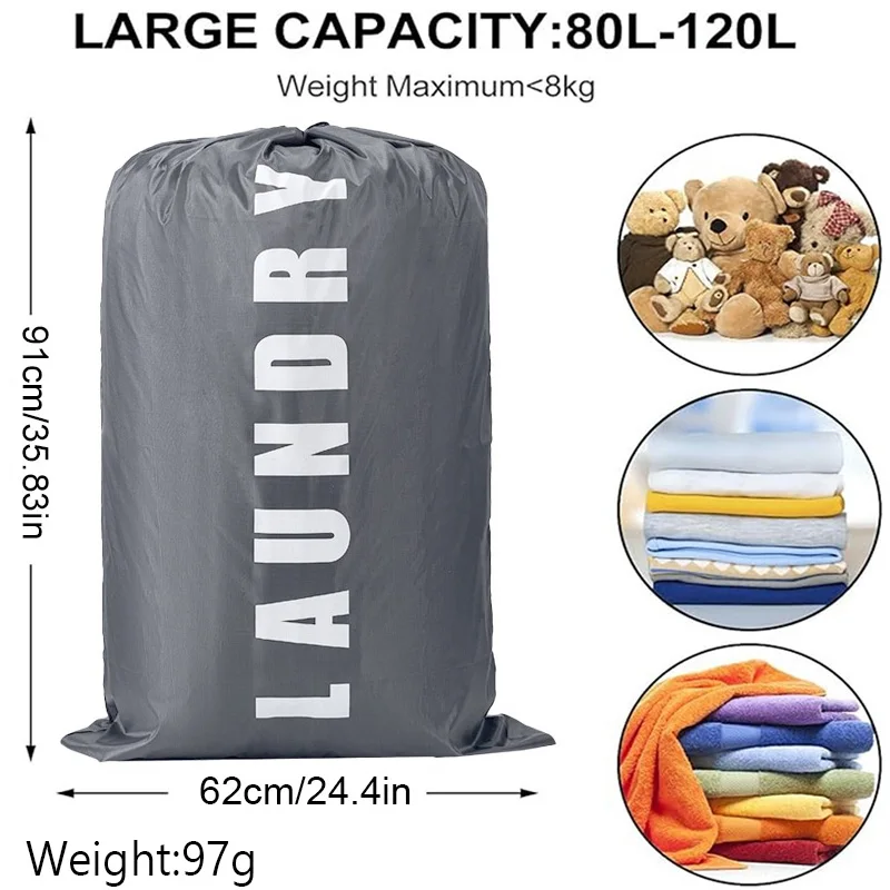 High-capacity Laundry Bag Travel Storage Pouch Machine Washable Dirty Clothes Organizer Drawstring Bag Bathroom Accessories