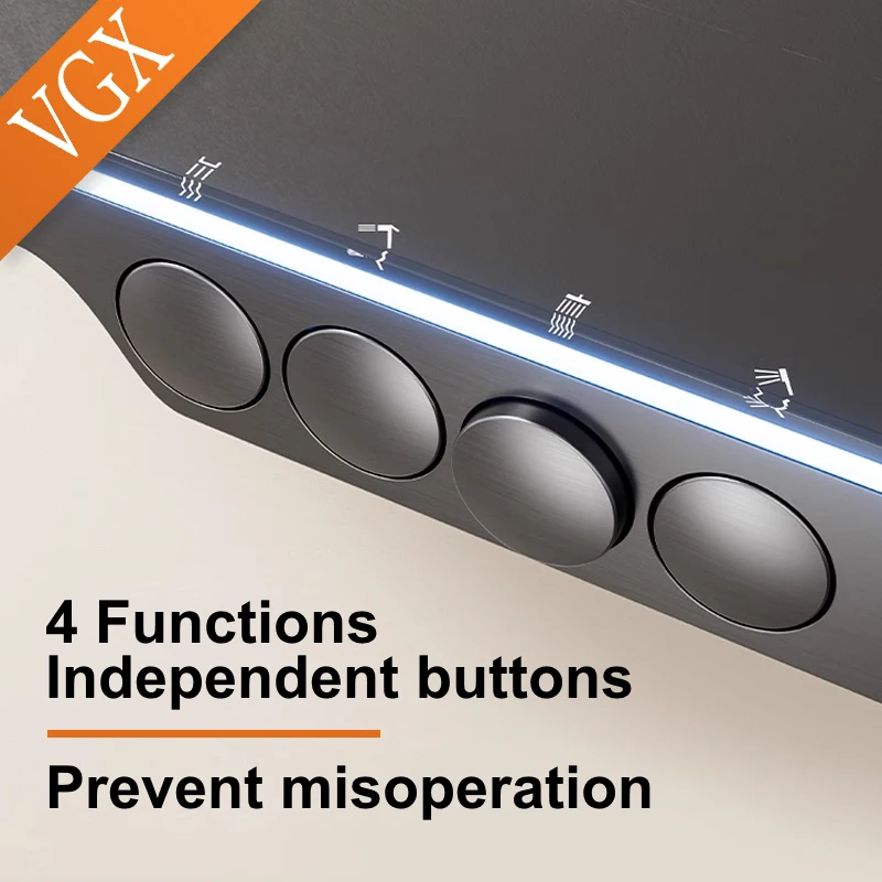 VGX Thermostatic Shower System Intelligent Digital Bathroom Shower Faucet Set Temperature Display Bathroom Bidet Set