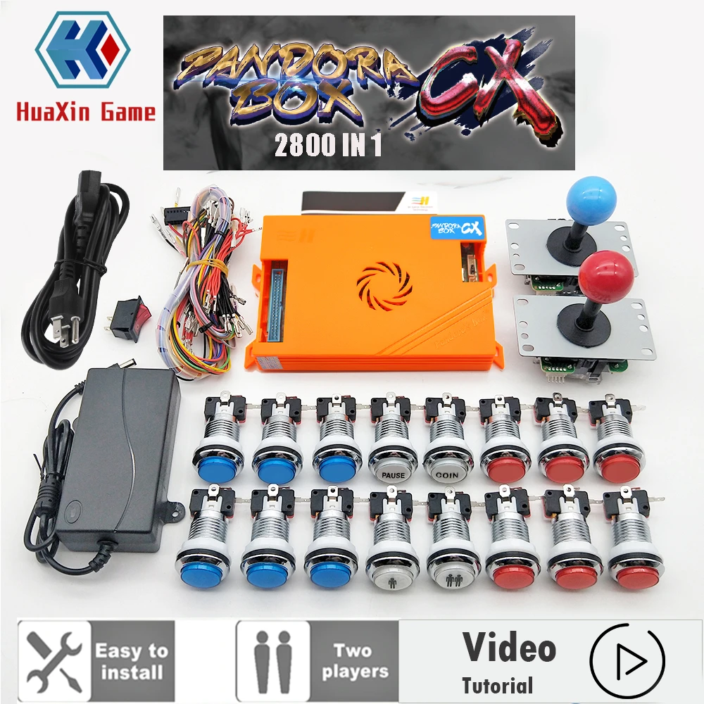 Video For 2 Player Original Pandora Box Cx 2800 Kit Copy Sanwa  Joystick,chrome Led Push Button Diy Arcade Machine Home Cabinet - Coin  Operated Games - AliExpress