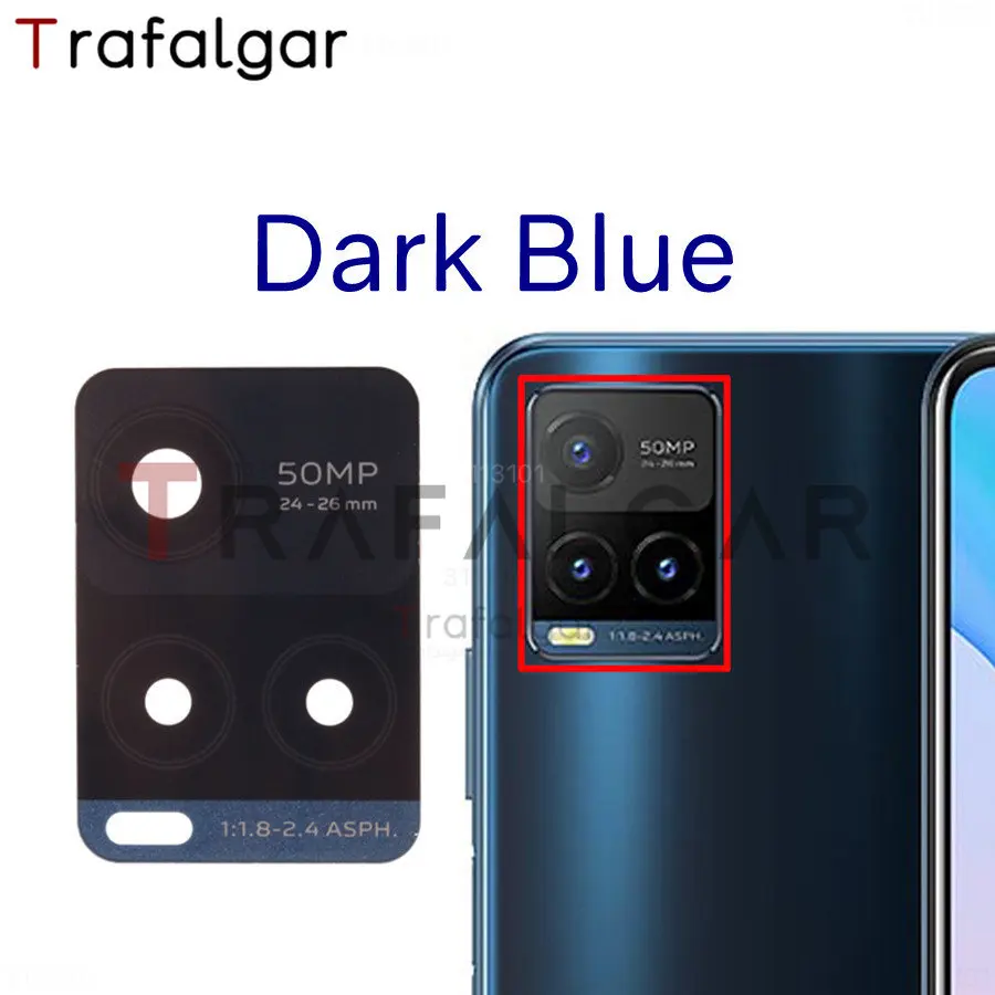 Vivo Y21S Y21T Y33S Y33T 용 후면 카메라 유리 렌즈, 접착 스티커 교체 V2110 V2135 V2109