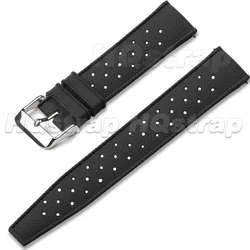 Tropical Silicone Quick Release Watch Band - Universal Wristband with Rubber Bracelet - 22mm (Black)