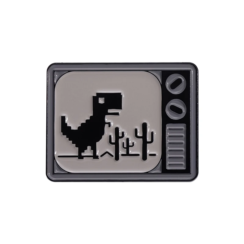 Pixel Dinosaurier Drache TV Emaille Pin Brosche Tier Abzeichen Metall Schmuck individuelles Geschenk Revers Großhandel Rucksack Hut Zubehör