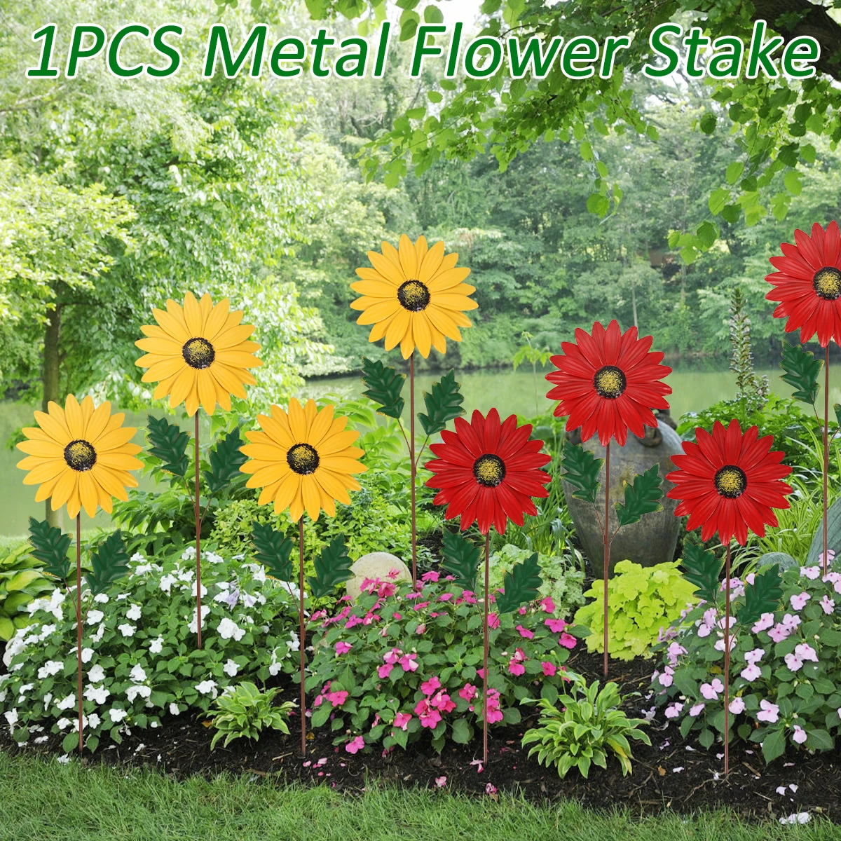 

Sunflower Garden Stake Heavy-Duty Metal Patio Sunflower Stake Decor Decorative Sunflower Garden Art Sculpture Delicate Sunflower