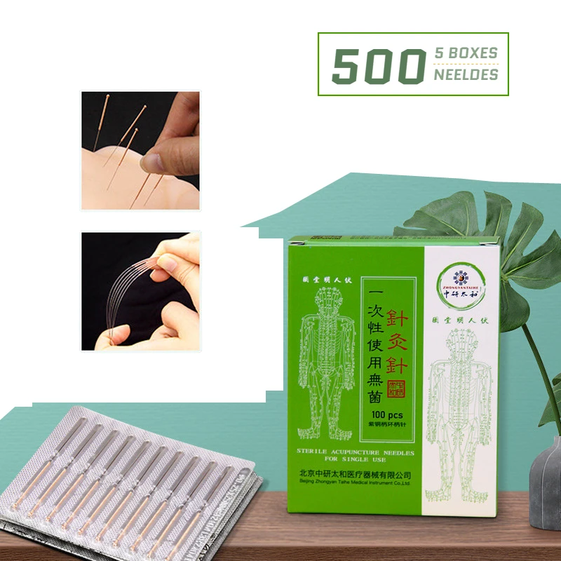 

500 Acupuncture Needle Sterile Chinese Medicine Meridian Acupoint Accupuncture Copper Handle Non-silver Needle Filiform Needle