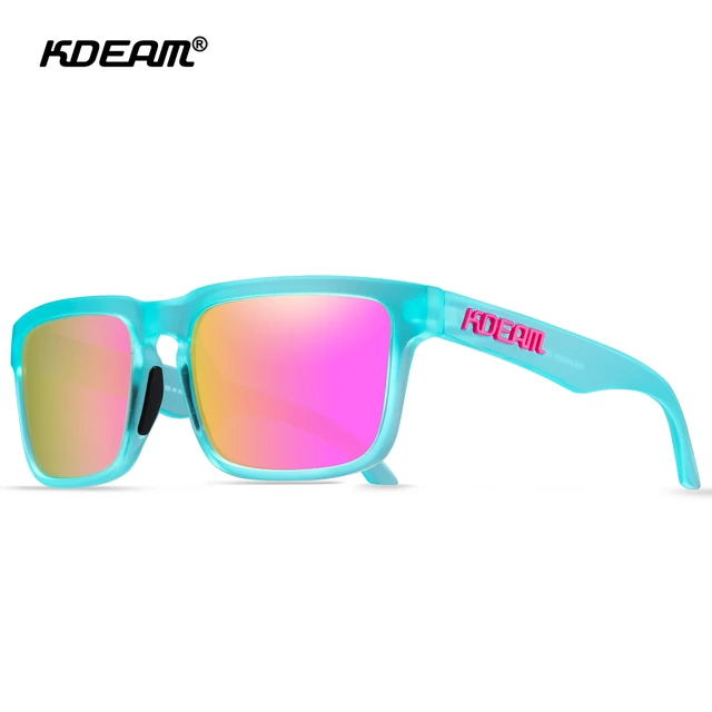 Kdeam Green Women Sunglasses Square Frame Men Polarized Mirror