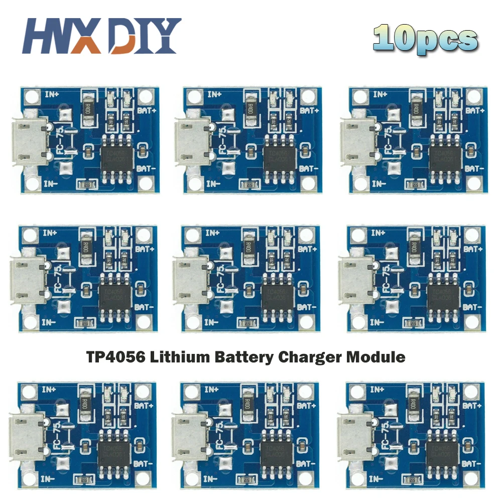 10-Pack Micro USB 18650 Charger Boards With Protection - 5V 1A Safe Charging Module
