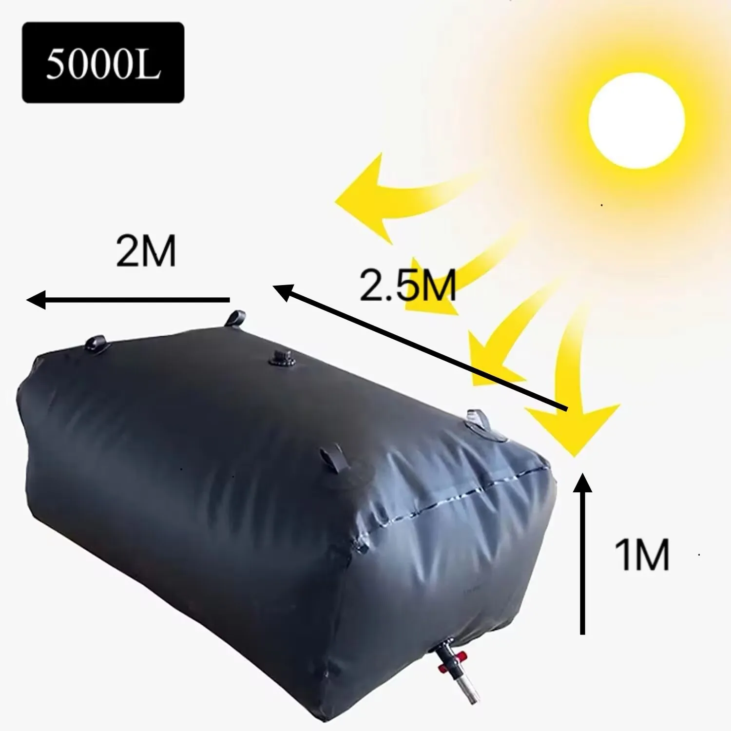 5000L black wear-resistant outdoor camping shower car transport garden watering large container water storage tank