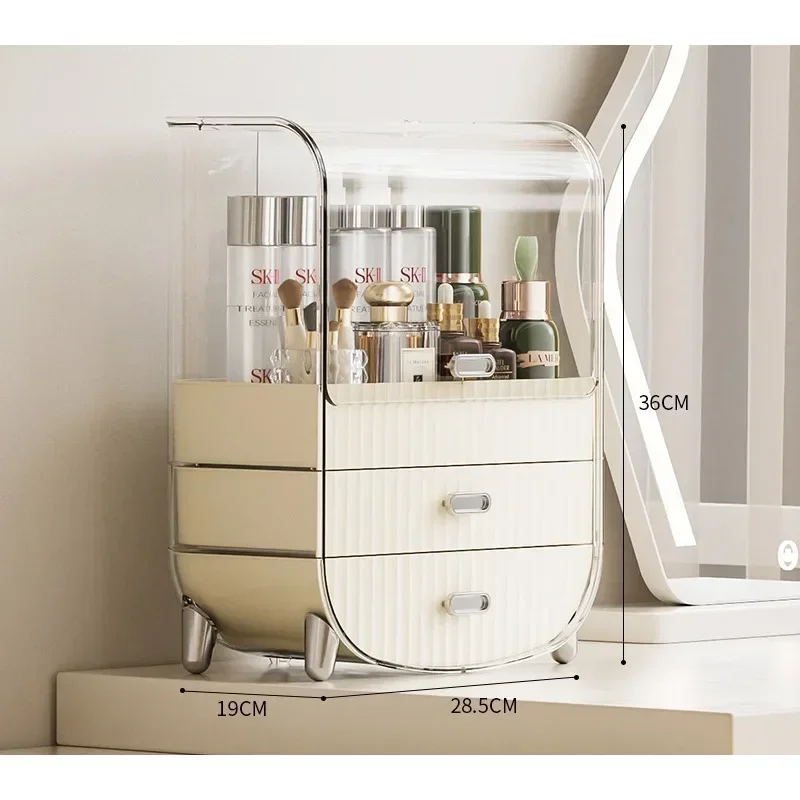 

Desktop Cosmetics Storage Box, Dust-proof Skin Care Products Storage Rack,Acrylic Facial Mask Storage Box,Large Capacity