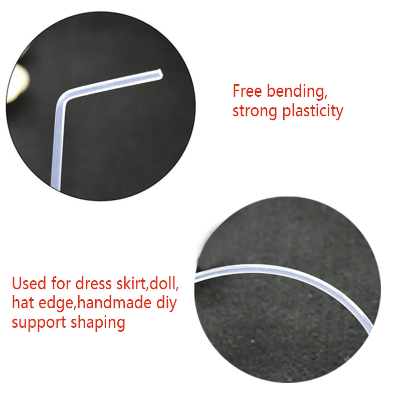 Plastic Boning PP Corset Strips Corset Boning Round Stays Clear for Crafts Wedding Dress Nursing Caps Gowns