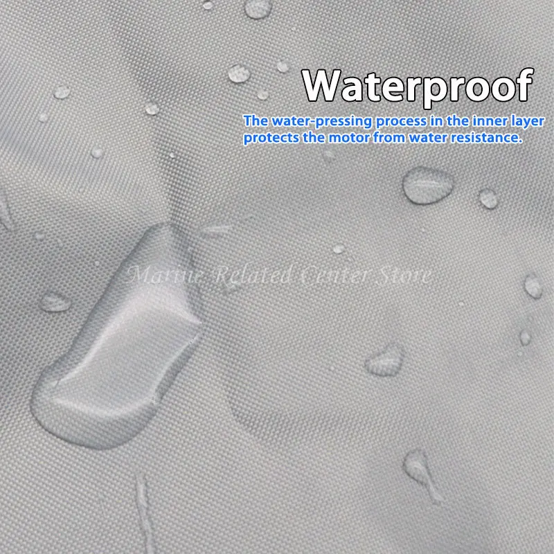420D Boat Full Outboard Engine Cover Heavy Duty Engine Motor Covers Protector Waterproof Dust-proof Anti-sunlight 6-225HP for Boat Cover Outboard Motor Cover