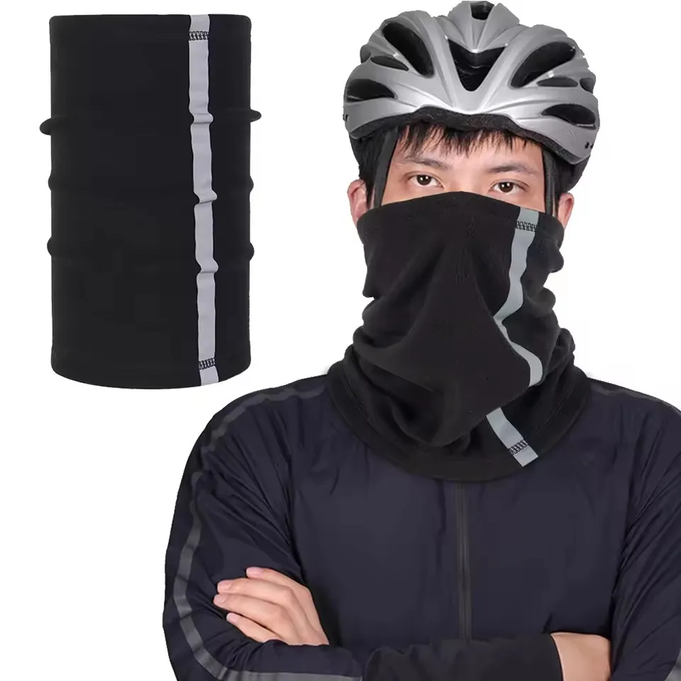 Motorcycle Half Face Mask Scarf Riding Windproof Winter Warm Fleece Neck Scarves Reflective Skiing Neck Cover Mask