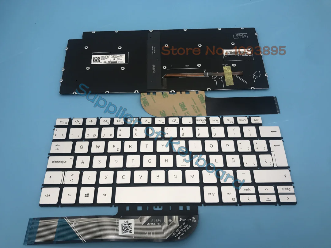 Teclado Latino Espanhol e Português do Brasil Retroiluminado em Prata e Preto Dell Inspiron 7390 em 17391 in 114 7405 7400 em 1 - Imagem 4