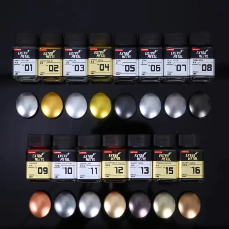 모델 색칠을 위한 풍부한 색상의 금속 페인트 강력한 커버력 자동차 수정 DIY 수공예품 벽화 낙서 18ml