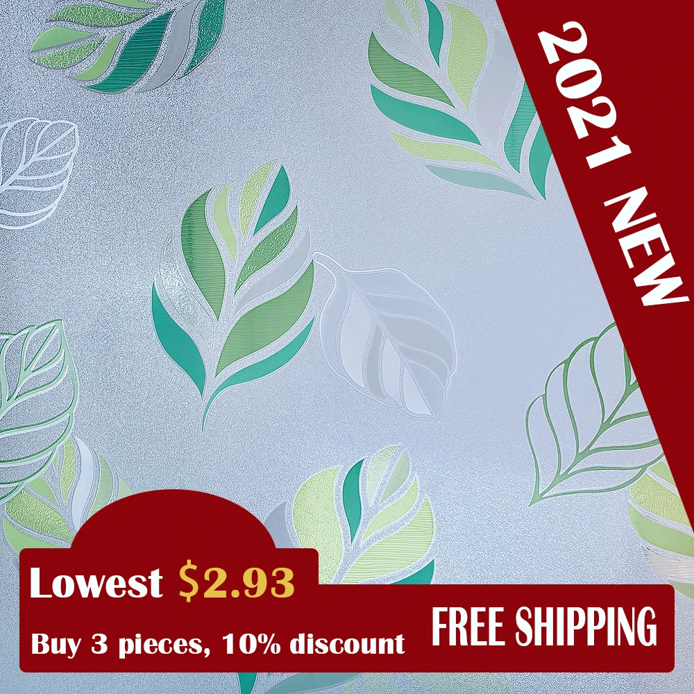 Privacy Window Film Stained Glass Vinyl Non Adhesive Film Frosted